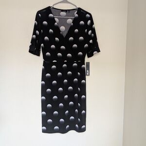 Apt. 9 Black and White Polka Dot Midi Dress
